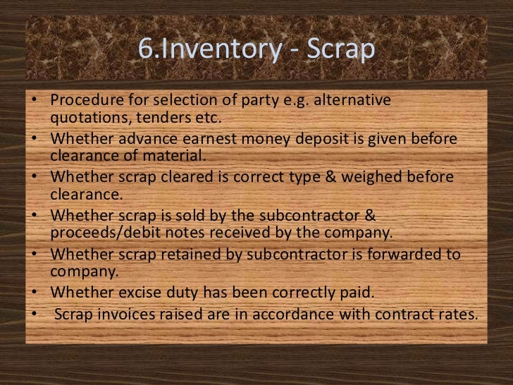 Sub-Contractors Scrap